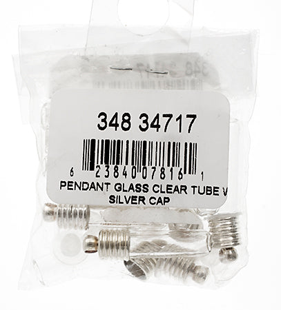 Pendant Glass Clear Tube W/ Silver Cap