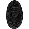Glass Pendant Buddha Meditating 37x62mm Black