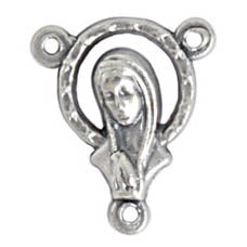 Religious Pendant "Mary" 3 Hole Nickel