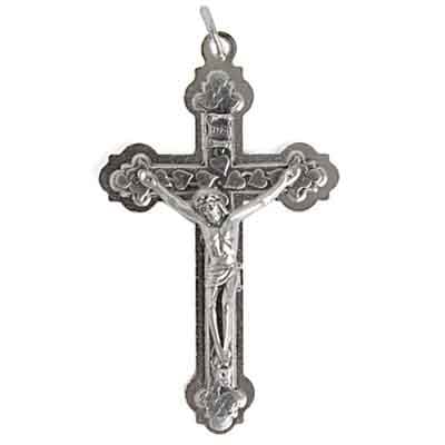 Religious Cross Nickel With Ring Heart Design