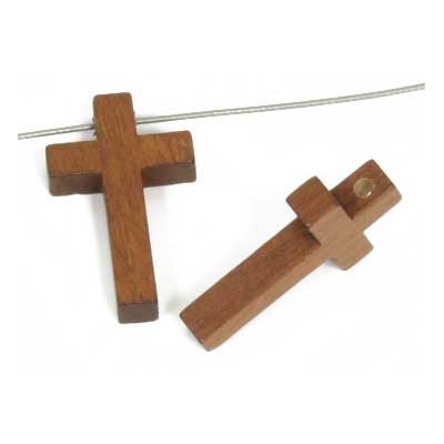 Cross Wooden Religious 15x25mm With 2mm Large Hole