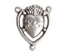 Religious Connector Nickel 3 Ring "Sacred Heart" With Thorns