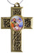 Religious Cross Holy Family Antique Gold