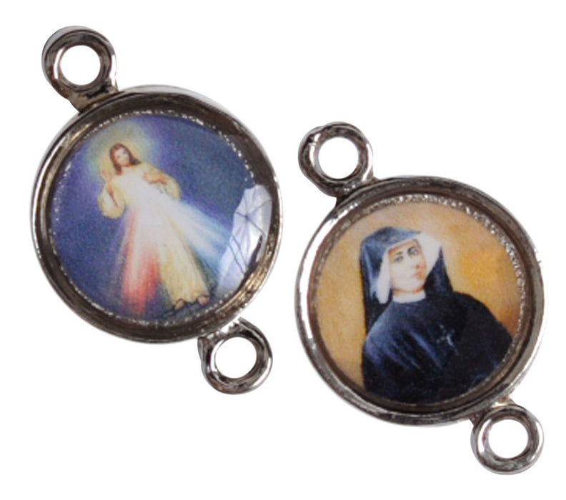 Medal With 2 Loops Divine Mercy / Saint Faustina