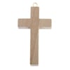 Cross Wooden 42x24x6mm Natural With Gold Ring
