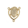 Religious Connector Gold 3 Ring "Sacred Heart" With Thorns
