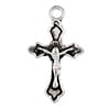 Religious Cross Antique Silver 30x17mm With Ring Lead & Nickel Free