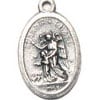 Religious Pendant Guardian Angel / Sacred Heart Nickel With Ring