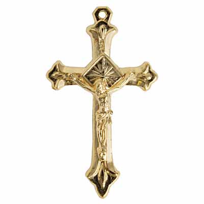Religious Cross Gold 30x50mm Without Ring