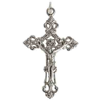 Crucifix Fancy 50x34mm Silver
