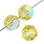 Preciosa Czech Crystal Round Bead Simple 4mm 40pcs 451 19 602 Jonquil Aurora Borealis