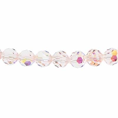 Preciosa Czech Crystal Round Bead Simple 451 19 602 Light Rose Aurora Borealis