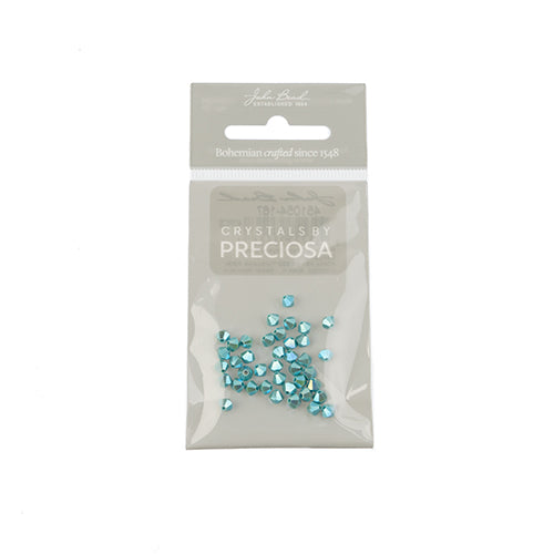 Preciosa Czech Crystal Bead Rondell 451 69 302 Turquoise Aurora Borealis x2