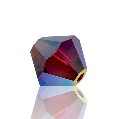 Preciosa Czech Crystal Bead Rondell 451 69 302 Siam Aurora Borealis x2