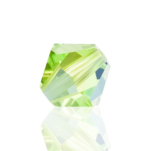 Preciosa Czech Crystal Bead Rondell 451 69 302 Limecicle Aurora Borealis x2