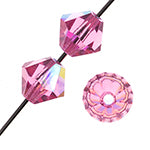 Preciosa Czech Crystal Bead Rondell 451 69 302 Rose Aurora Borealis