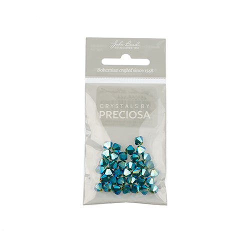 Preciosa Czech Crystal Bead Rondell 451 69 302 Emerald Aurora Borealis x2