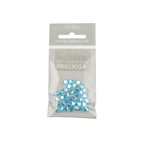 Preciosa Czech Crystal Bead Rondell 451 69 302 Aqua Aurora Borealis x2