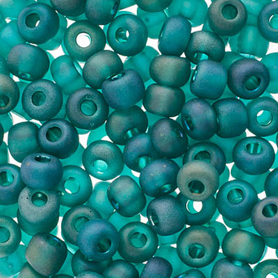 Czech Seed Beads Approx 24g Vial 2/0 - Green Shades