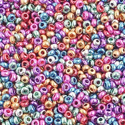Czech Seed Beads 10/0 Metallic Multi Shades