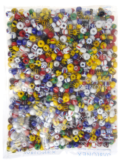 Czech Seed Beads 32/0 Multi Opaque Stripe Mix