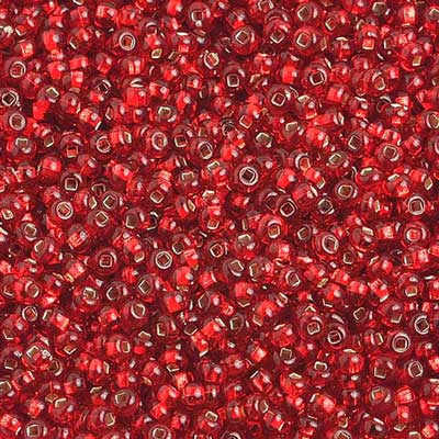 Czech Seed Beads 10/0 Silver Lined - Red/Orange Shades