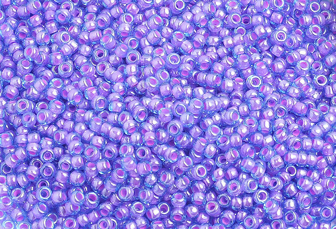 Czech Seed Beads 10/0 Color Lined Purple Shades