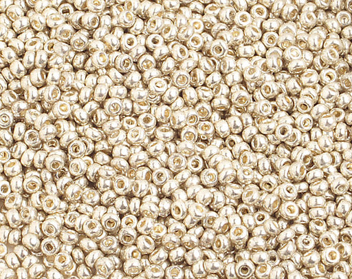 Czech Seed Beads 10/0 Metallic Silver Shades