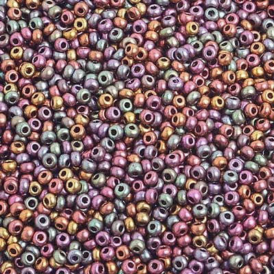 Czech Seed Beads 10/0 Metallic Gold/Copper Shades