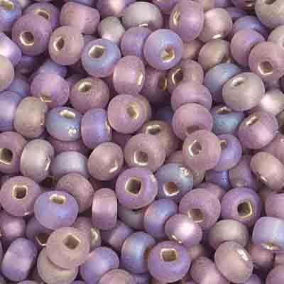 Czech Seed Bead / Pony Beads 6/0 Silver Lined Purple Shades