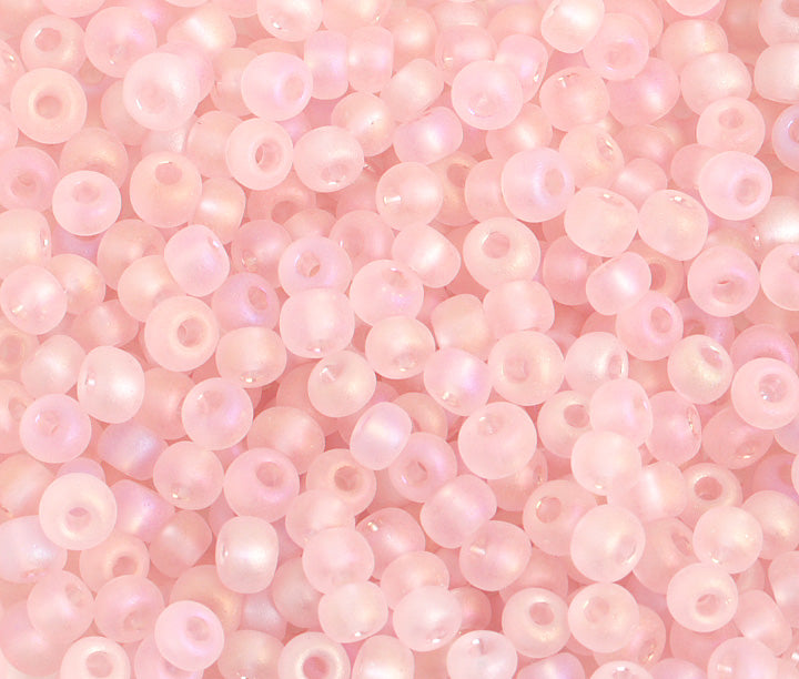 Czech Seed Bead / Pony Beads 6/0 Transparent Pink Shades