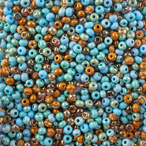 Czech Seed Bead/Pony Bead 6/0 Turquoise Mix
