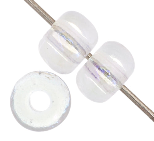 Czech Seed Beads 4/0 Transparent Crystal Aurora Borealis