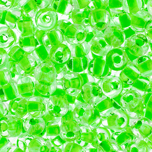 Czech Seed Beads 2/0 Color Lined Green Shades