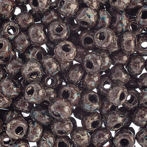 Czech Seed Beads 2/0 Opaque Black/Multi Shades