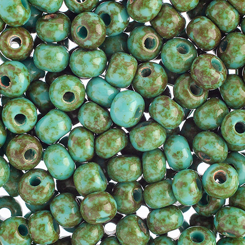 Czech Seed Beads 2/0 Opaque Green Shades