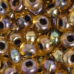 Czech Seed Beads 2/0 Color Lined Gold/Brown Shades