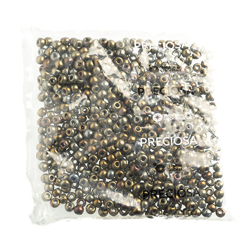 Czech Seed Beads 32/0 Opaque Black Brown Iris