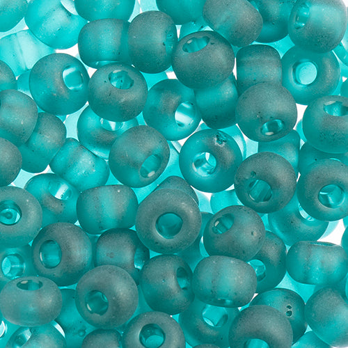 Czech Seed Beads 32/0 Transparent Teal Matte