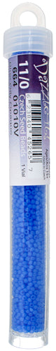 Czech Seed Beads 11/0 Opaque Oily Blue Approx. 23g Vial 