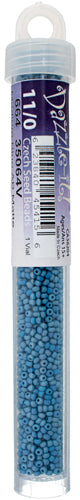 Czech Seed Beads 11/0 Opaque Medium Blue Aurora Borealis Matte Approx. 23g