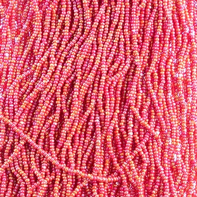 Czech Seed Beads 13/0 Cut Opaque Aurora Borealis Strung