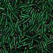 Czech Twisted Bugles Silver Lined Green