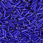 Czech Twisted Bugles Silver Lined Dark Royal Blue