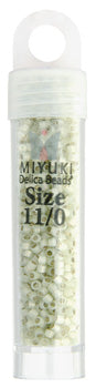 Miyuki Delica 11/0 5.2g Vial Pale Green Lime Opal Silverlined