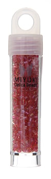 Delica 8/0 Round 5.2g Vial Cranberry Transparent Lined Dyed