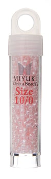 Delica 8/0 Round 5.2g Vial Crystal Pink Ceylon Lined Dyed