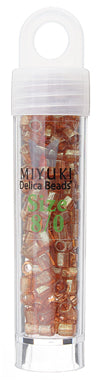 Miyuki Delica 8/0 Cut 5.2g Vial Light Topaz Transparent Gold Luster