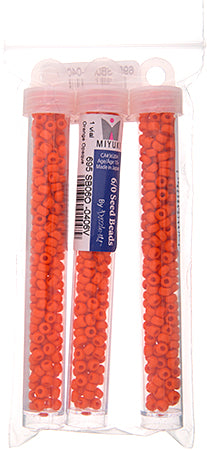 Miyuki Seed Beads Opaque Orange - 22g Vials