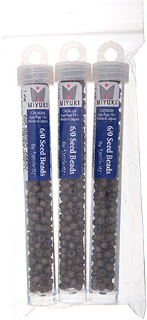 Miyuki Seed Beads Dark Grey Dyed Alabaster Silver Lined - 22g Vials